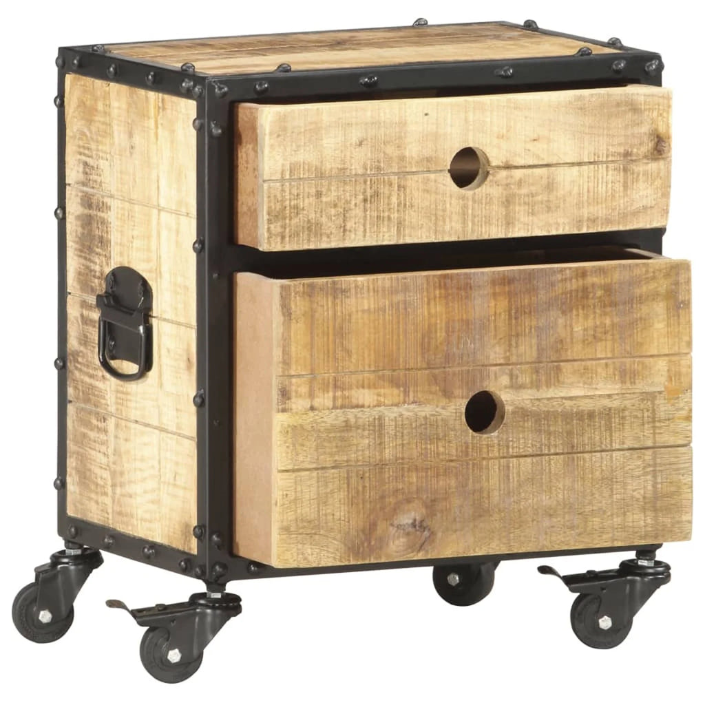 Rough Mango Wood Bedside Cabinet U770