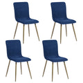 Navy Blue Velvet Dining Chairs Set of 4 J1965