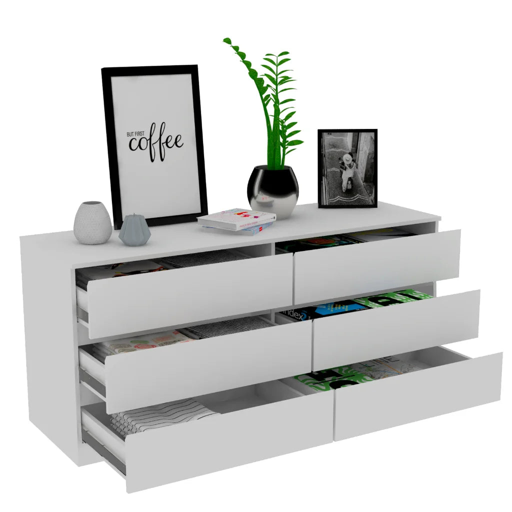 6 Drawer Double Dresser Light Gray J755705