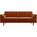 Orange Velvet Loveseat I539