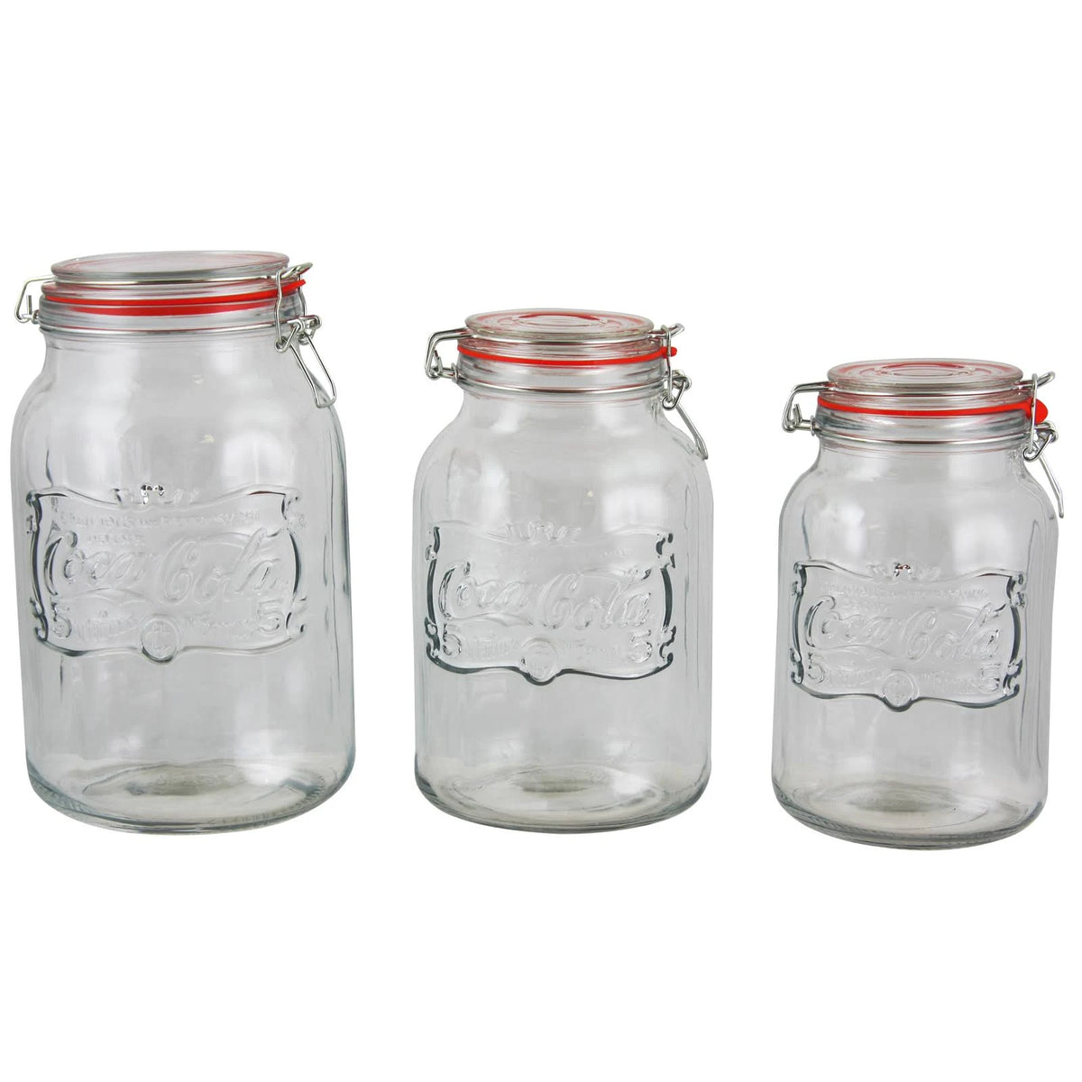 3 Piece Embossed Glass Preserving Storage Jar T20938