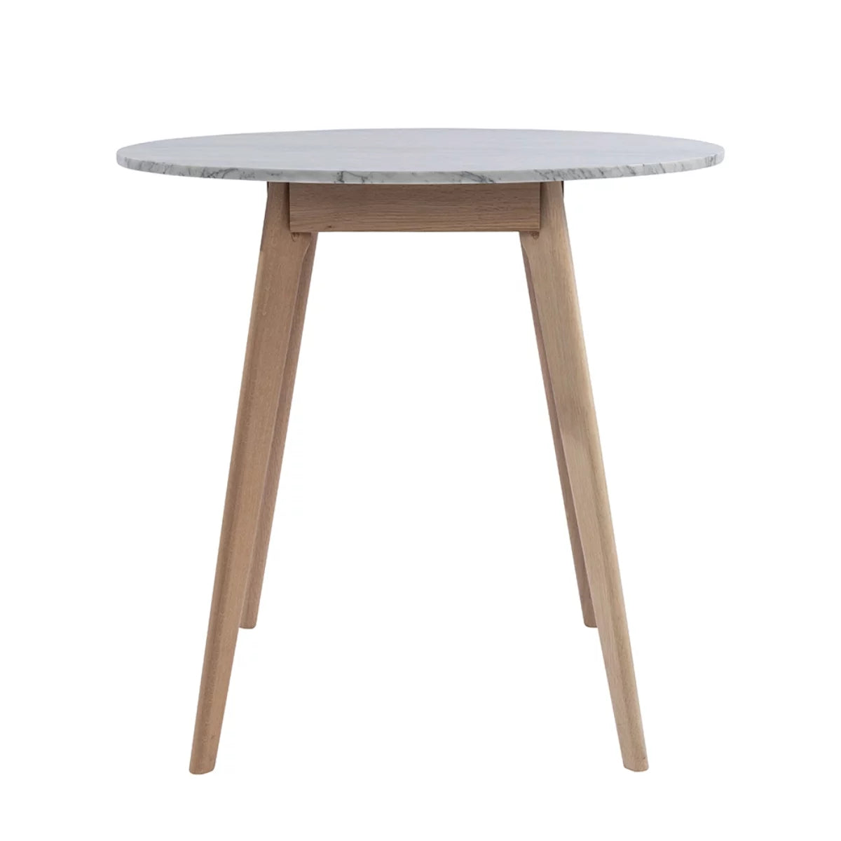 White and Beige Round Marble Dining Table F855923