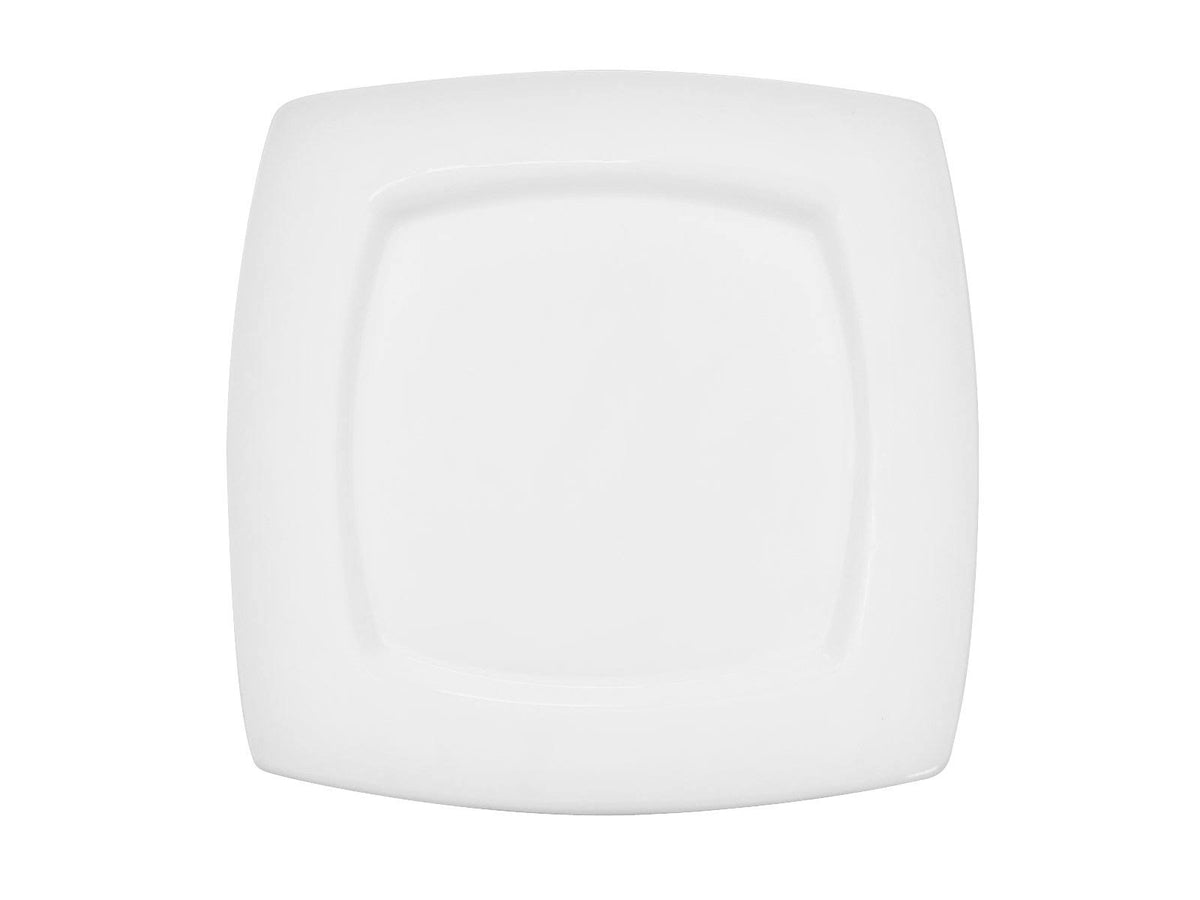 10-1/2-Inch Porcelain Square Plate, Super White, Box of 12 Q5332