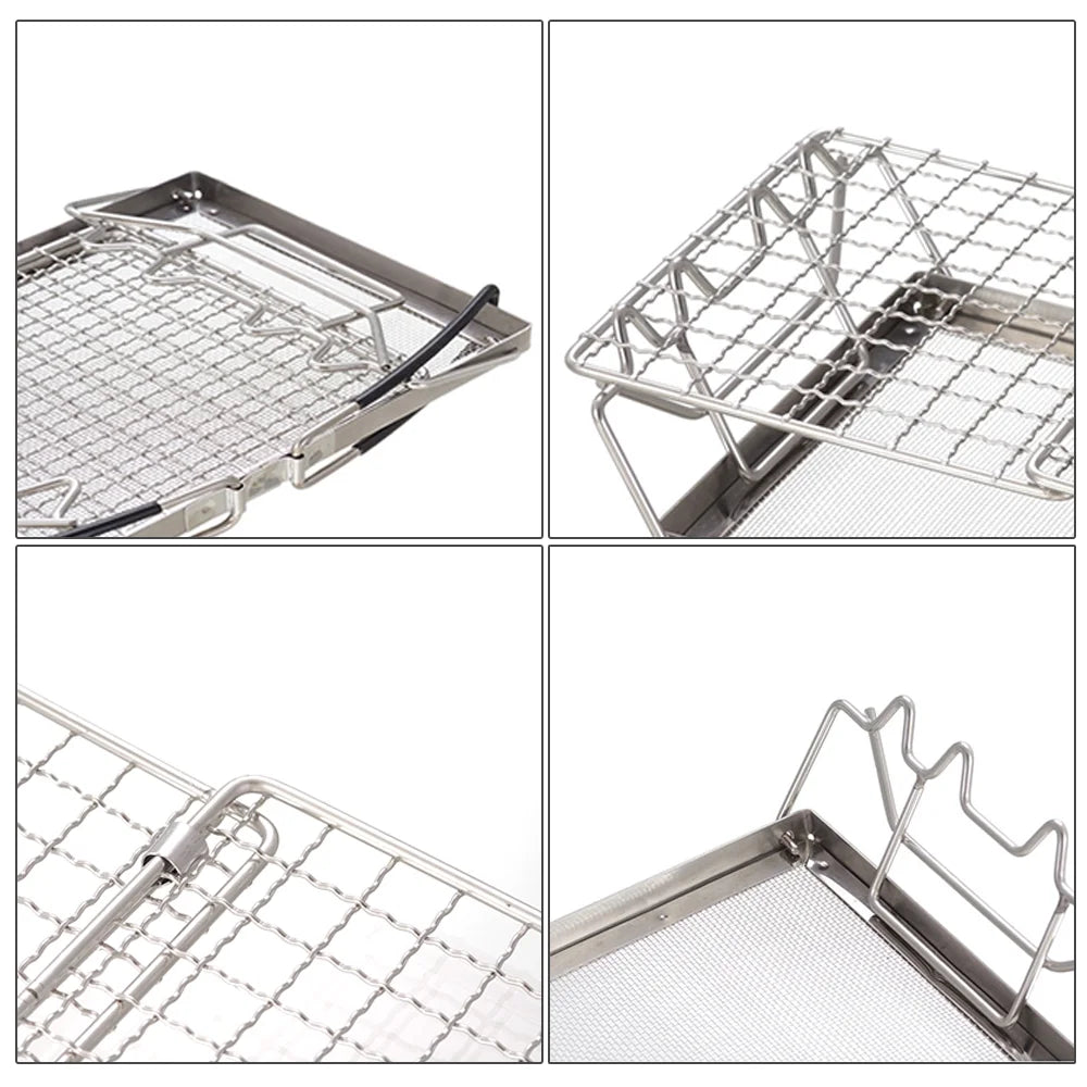 Stainless Steel Folding Camp Stove Toaster Rack J998