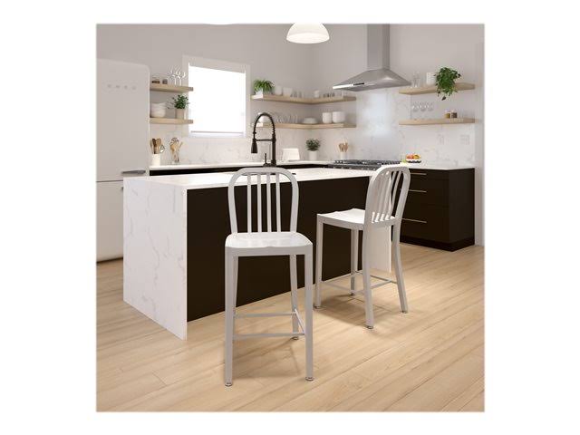 2 Pack Silver Metal Counter Height Stool I873