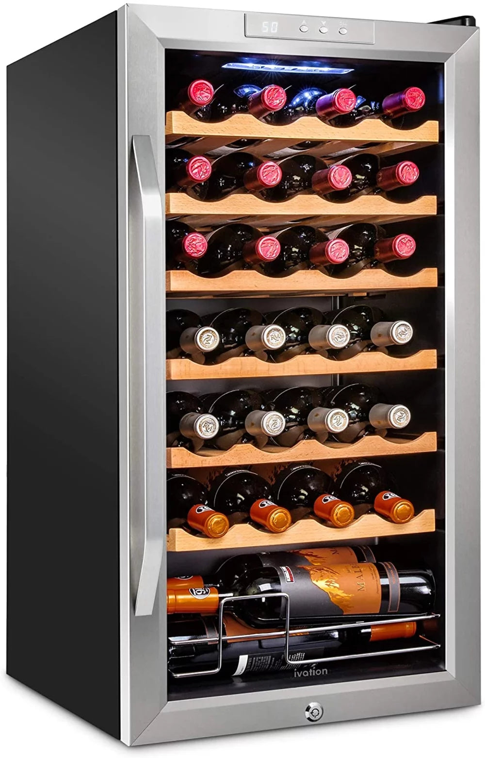 28 Bottle Compressor Wine Cooler Refrigerator with Lock N4522