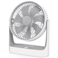 USB Desktop Fan, Rechargeable Wall Mounted Hanging Fan with LED Light, White Q98157
