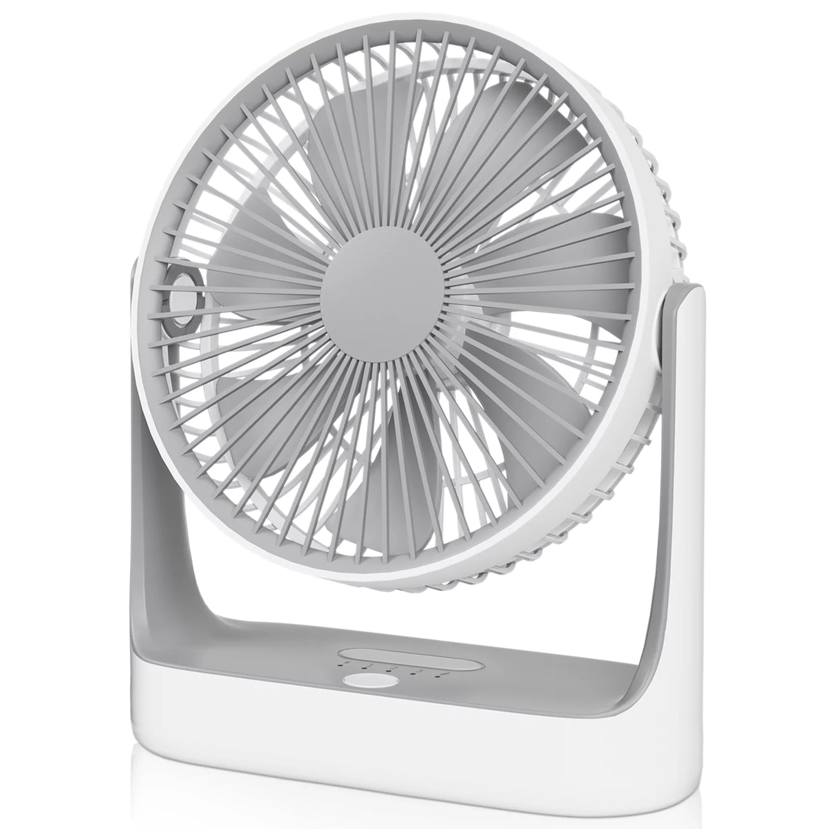 USB Desktop Fan, Rechargeable Wall Mounted Hanging Fan with LED Light, White Q98157