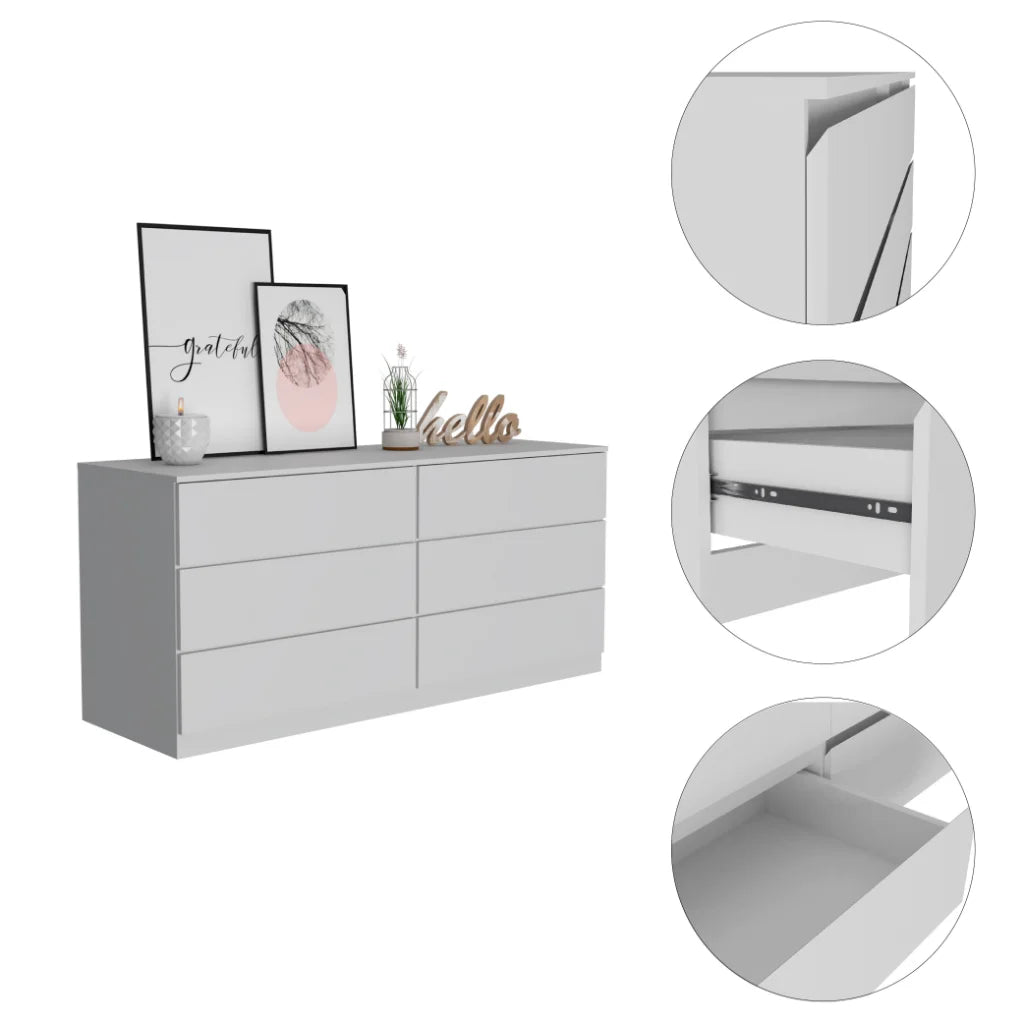 6 Drawer Double Dresser Light Gray J755705