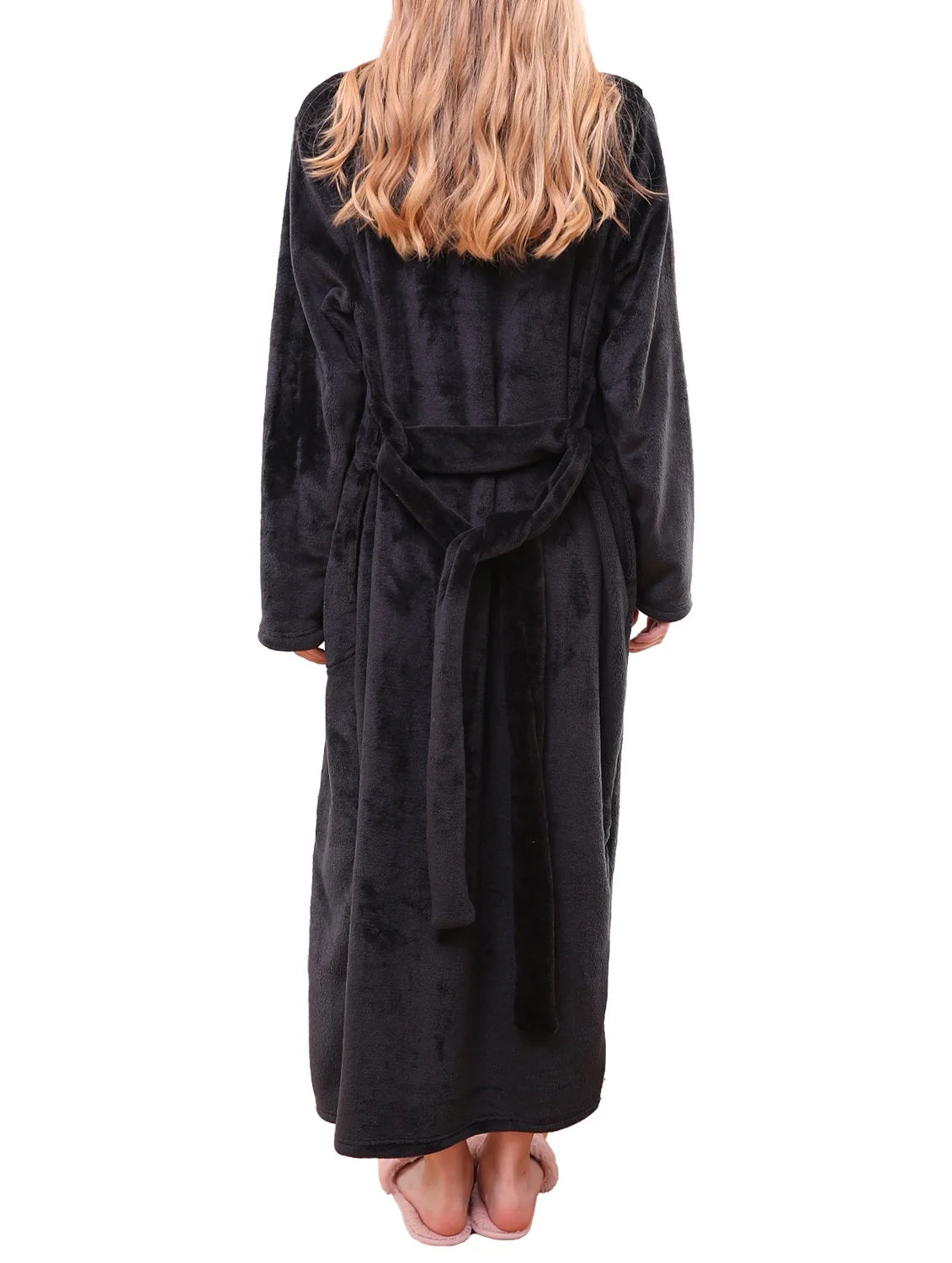 Maxi Length Soft Robe Pajama with Waist Tie J896773