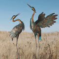 Metal Heron Garden Statues Set of 2 S78538