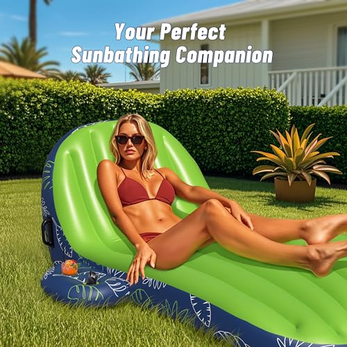 Inflatable Pool Lounger Float with Cup Holder K59383