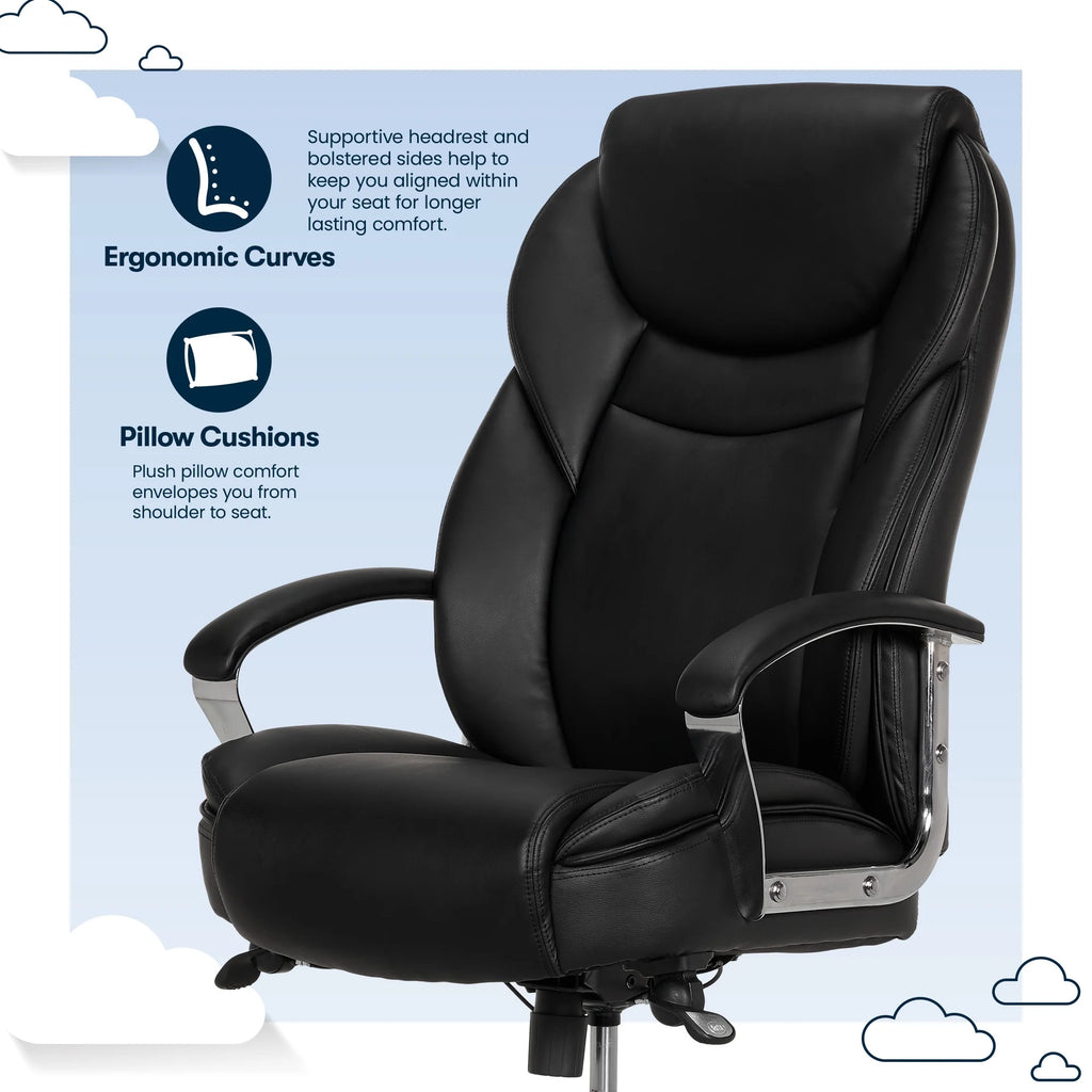 Black Bonded Leather Big & Tall Office Chair O86911