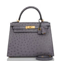 Gris Agate and Gris Perle Ostrich Bag R815