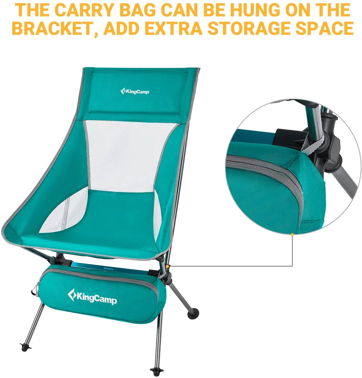 2 Pack High Back Lightweight Extra Wide Folding Camping Chairs with Carry Bag Black Q671