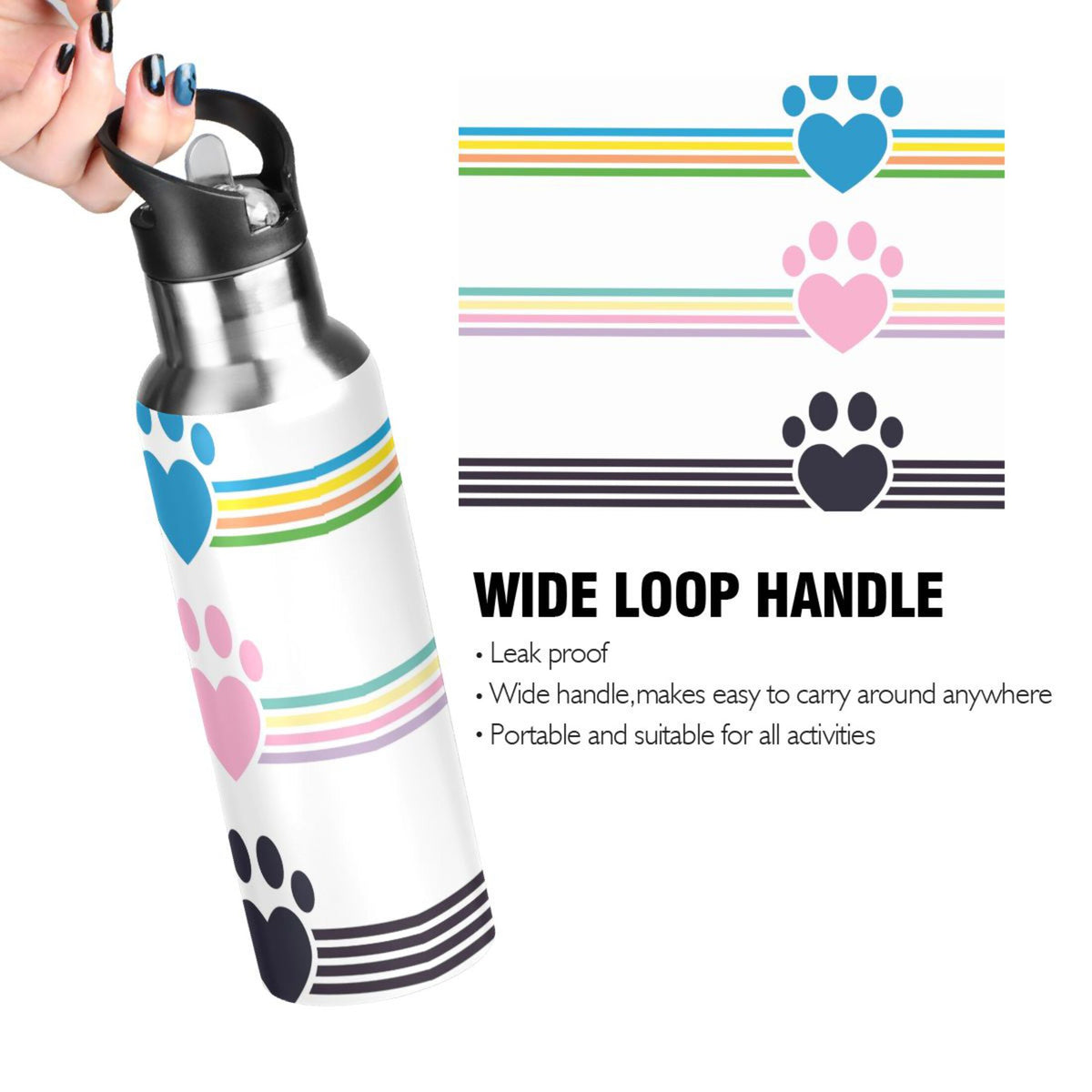 Stainless Steel Water Bottle with Straw Lid 20 OZ J6420