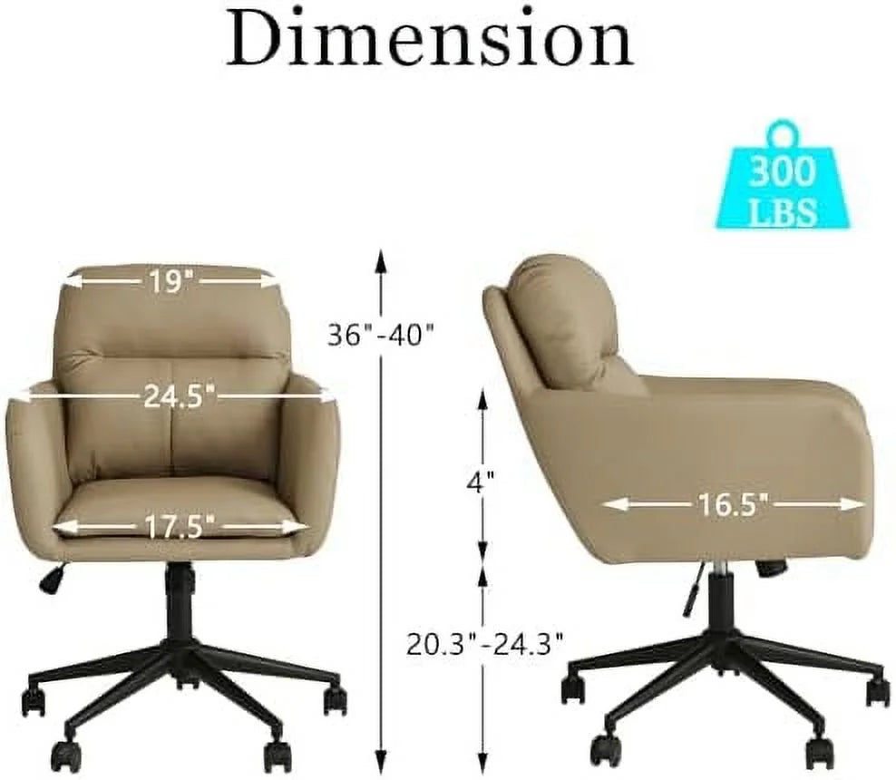 Light Grey PU Leather Office Chair with Pillow U349615