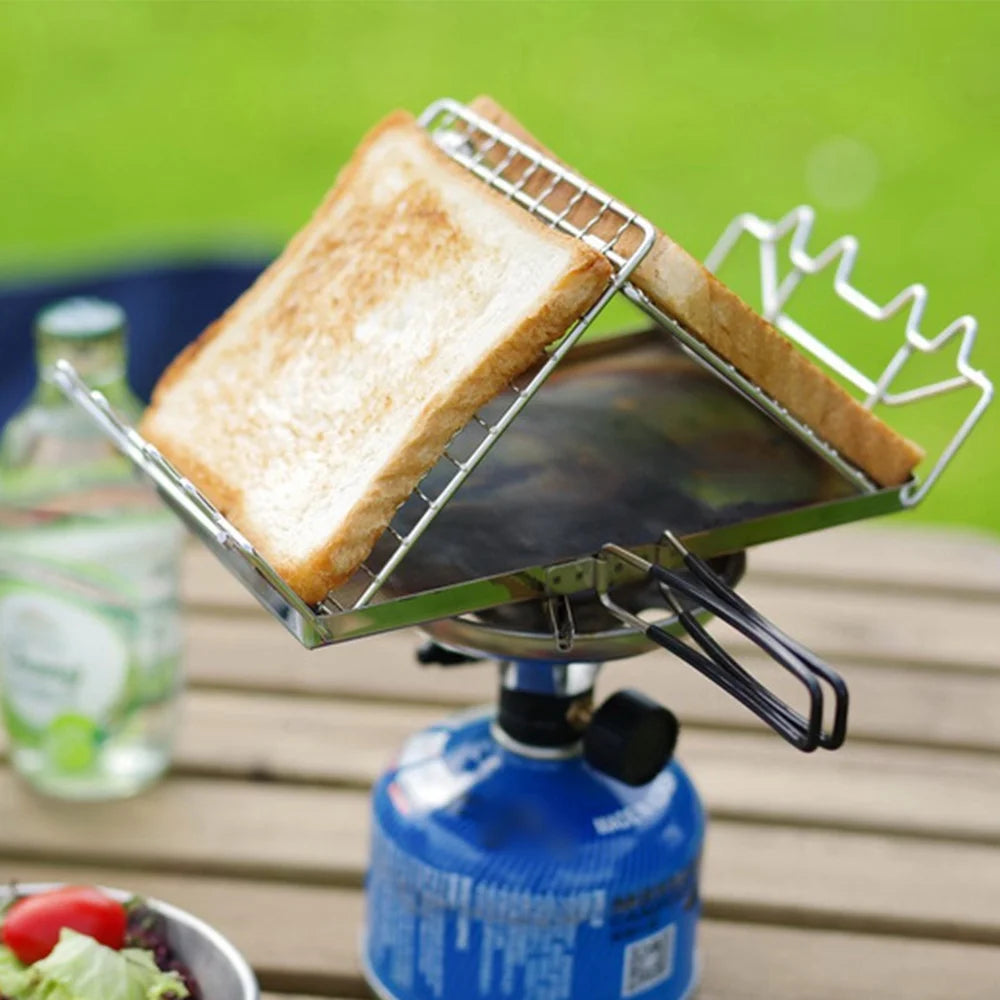 Stainless Steel Folding Camp Stove Toaster Rack J998