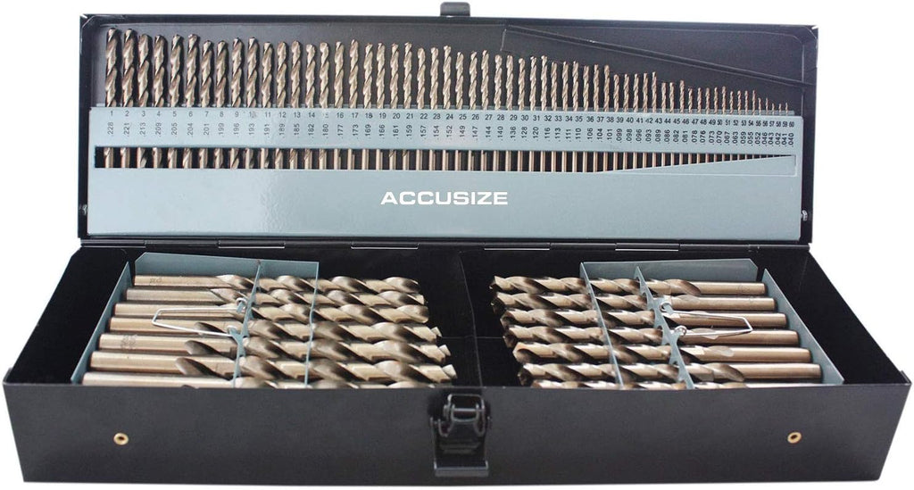 115 Pc Cobalt Drill Bit Set, 135 Deg Split Point, 1/16-1/2'' Z33626