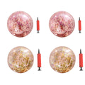 4 pcs Glitter Sequin Beach Balls Round Transparent PVC Balls Inflatable Ball Toys with Pumps U873745
