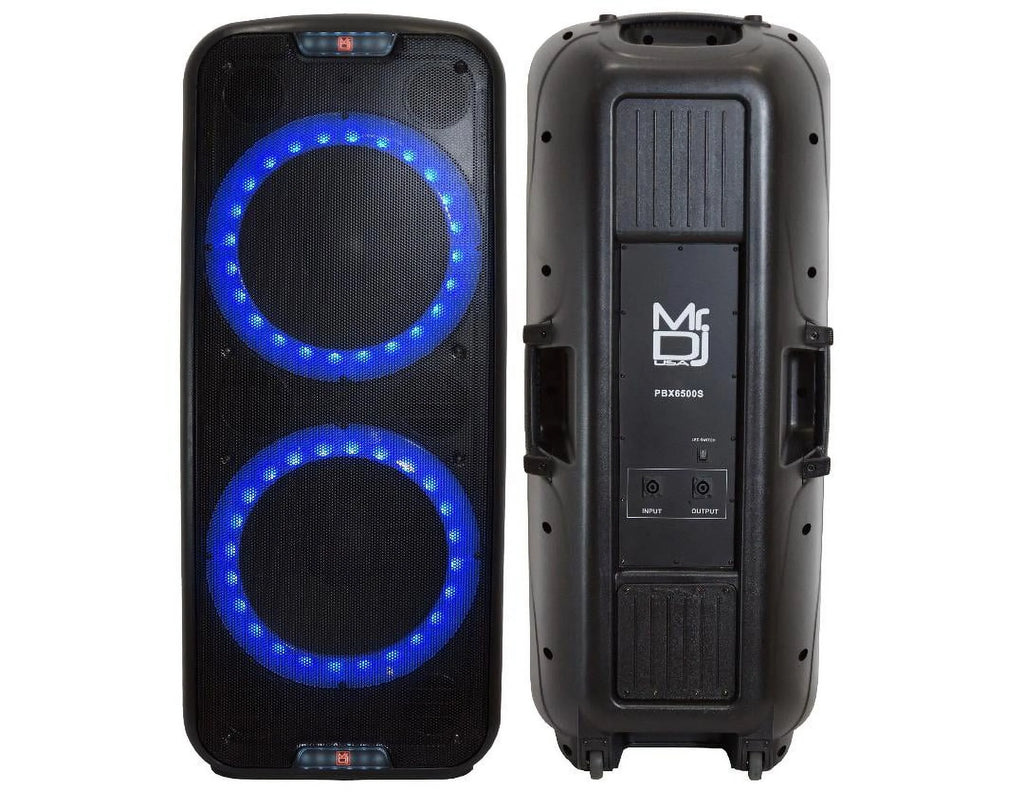 Dual 15” 3-Way Full-Range Powered and Passive DJ PA Bluetooth Loudspeaker W51085
