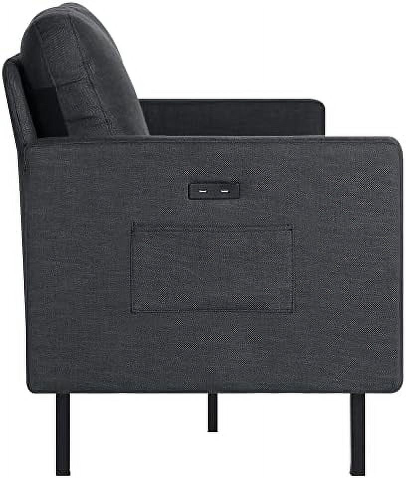 72" W Fabric 3 Seater Couch with 2 USB I710926