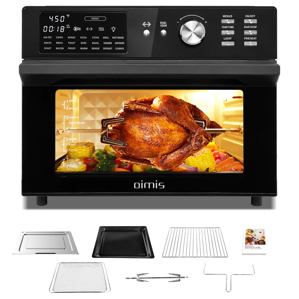 32QT 21 in 1 Air Fryer Toaster Oven Stainless Steel S56675
