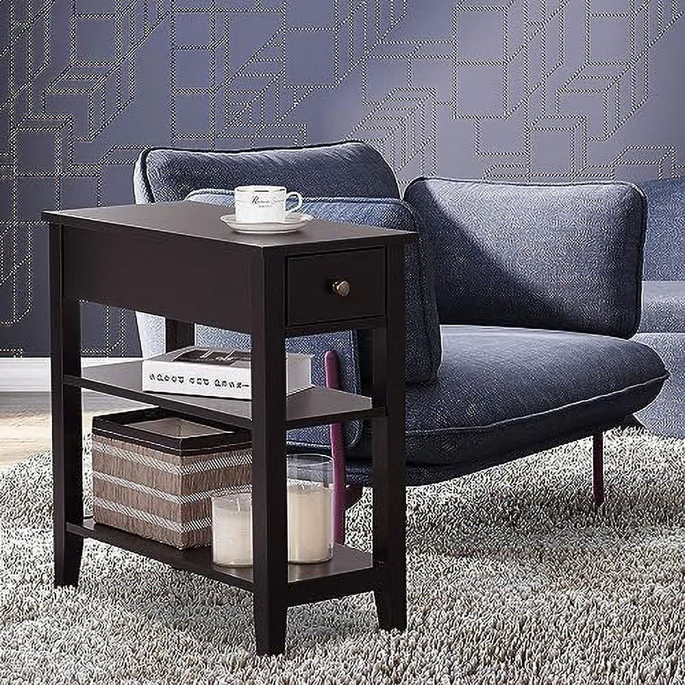 Narrow End Table with Drawer and 2 Open Shelves Z3444