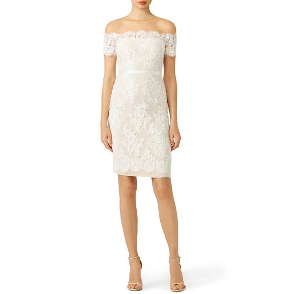 Ivory Lace Cocktail Sheath Dress M14047