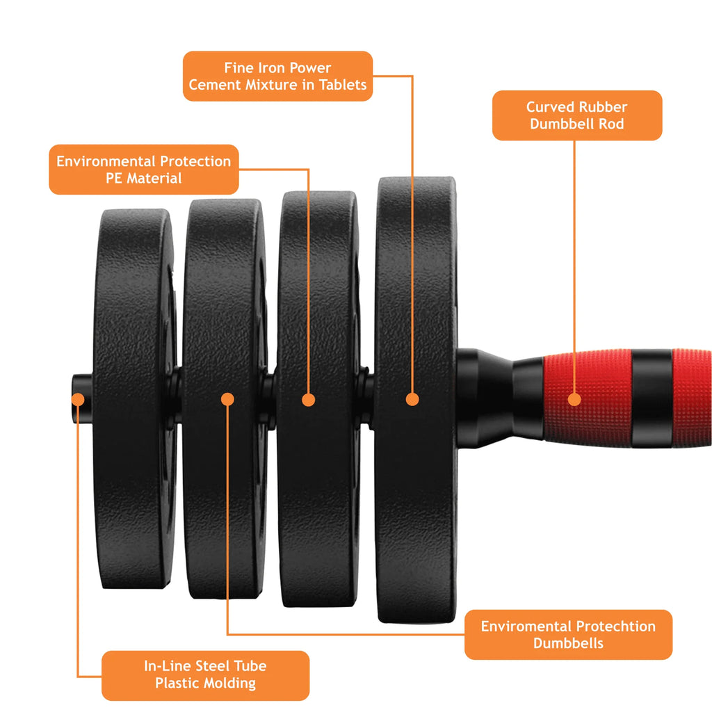 66LB 2 in 1 Adjustable Dumbbell Set with Connecting Rod X421