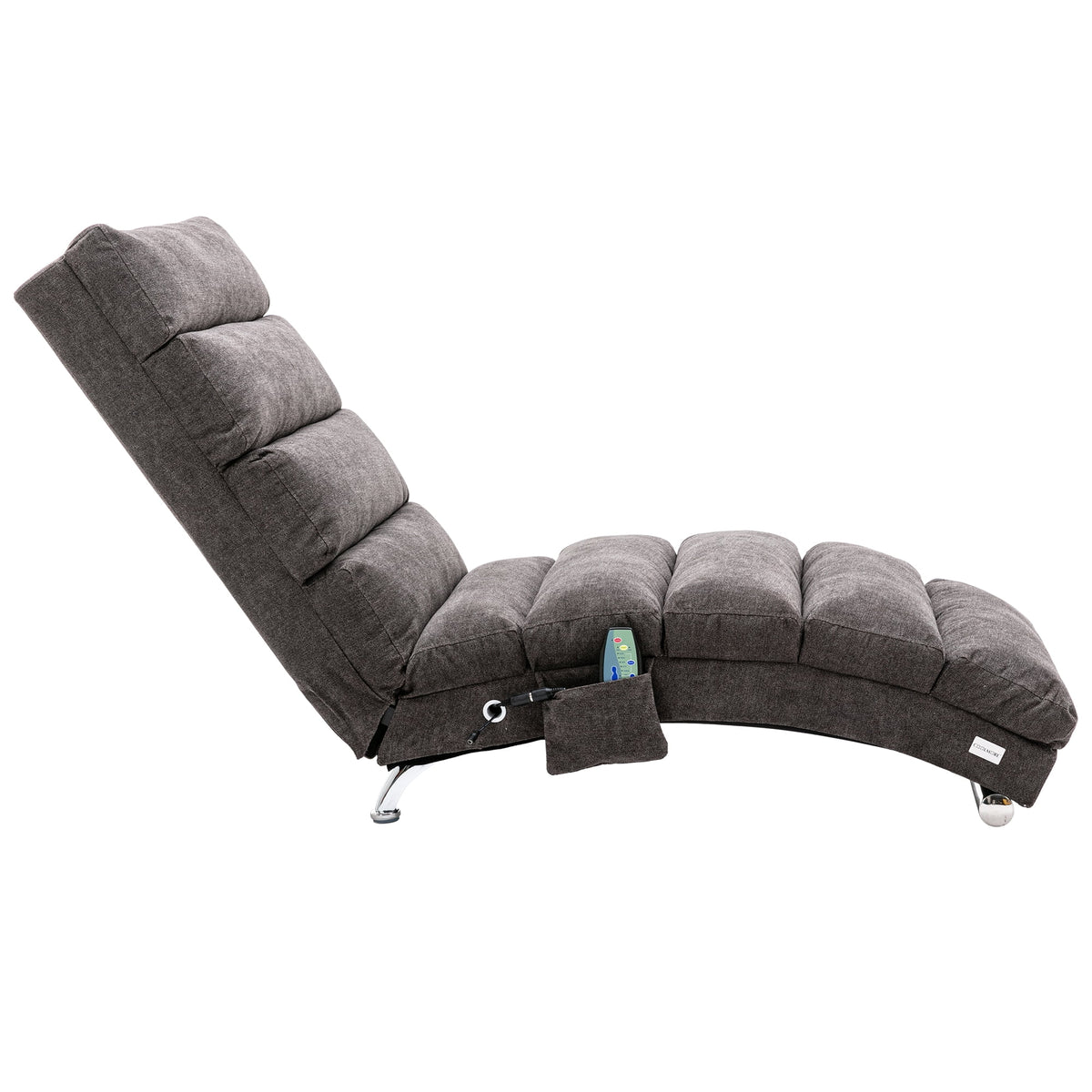 Dark Gray Linen Massage Recliner Chaise Chair O741