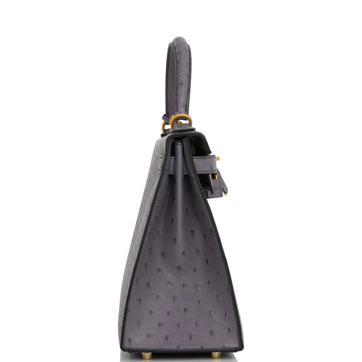 Gris Agate and Gris Perle Ostrich Bag R815