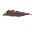 16 ft. Burgundy & Tan Retractable Awning with Remote S87067