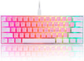 White Pink 60% Wired Mechanical Gaming Keyboard with RGB Backlit and Red Switch PBT Keycap F74389