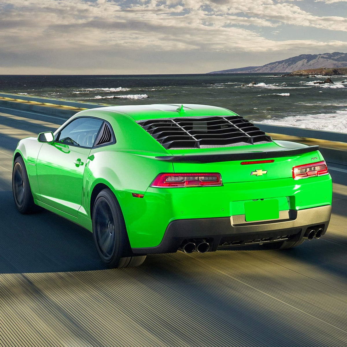 Matte Black Rear Side Window Louvers Sun Shade Cover for Chevrolet Camaro 2016-2021 U9648