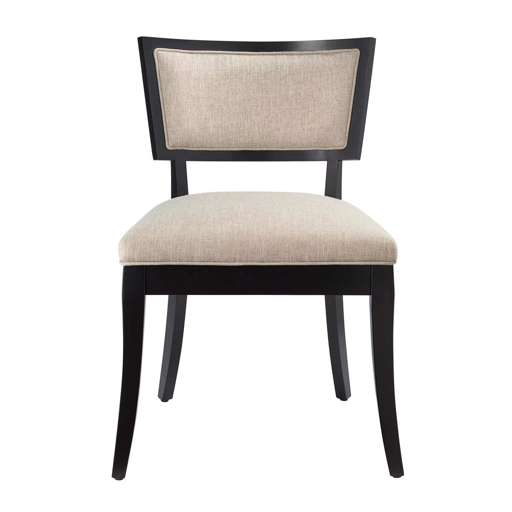 Beige Upholstered Fabric Dining Chairs Set of 2 V96218