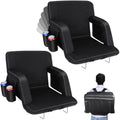 2 Pack Bleacher Chairs with Back Support and Cushion C9368