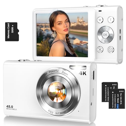 4K 48MP Compact Point and Shoot Digital Camera with 32GB Card G902407