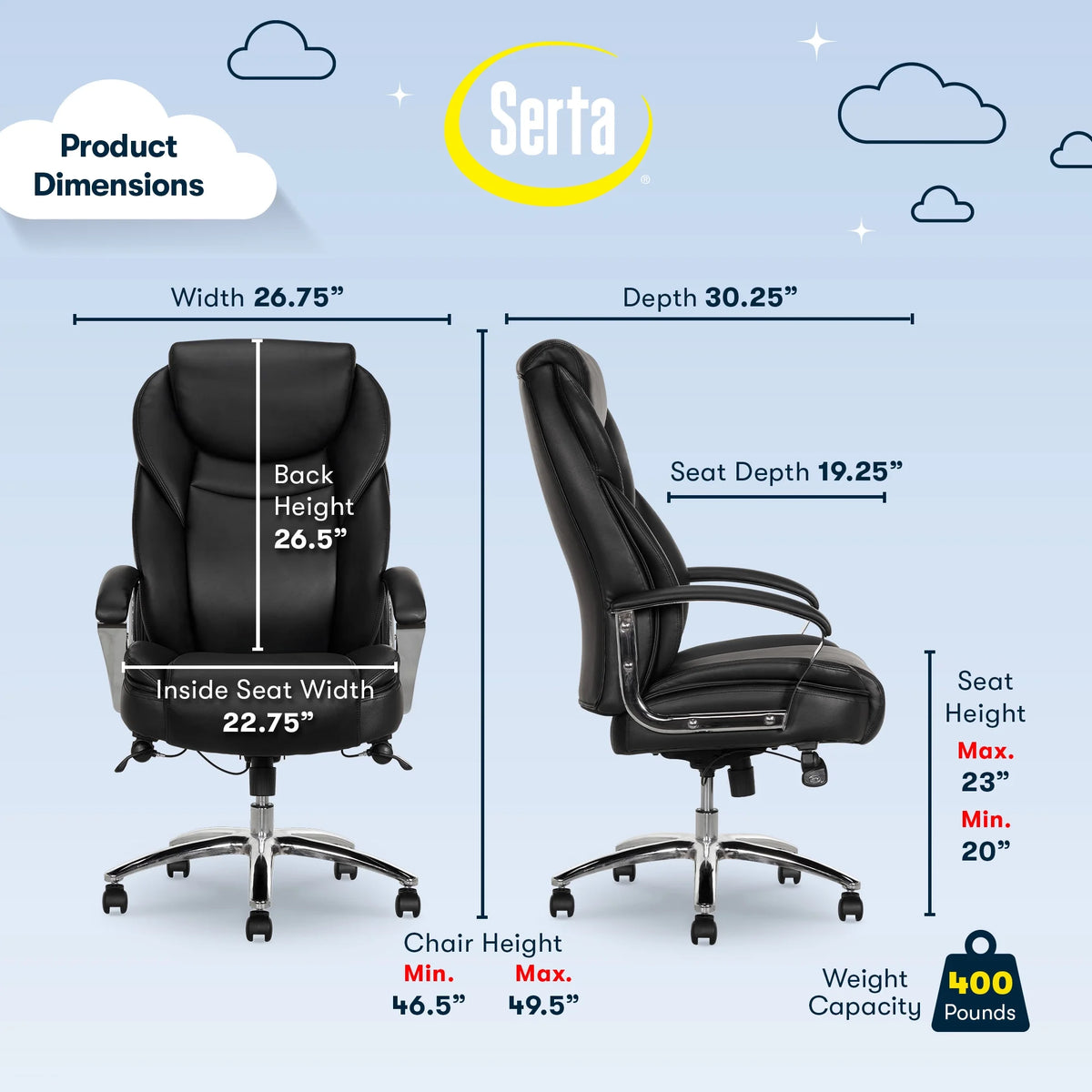 Black Bonded Leather Big & Tall Office Chair O86911
