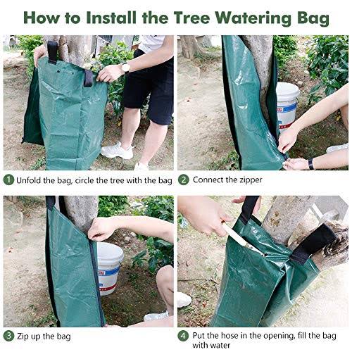 Tree Watering Bag 20 Gallon with Heavy Duty Zipper PVC Slow Release Drippers L8070