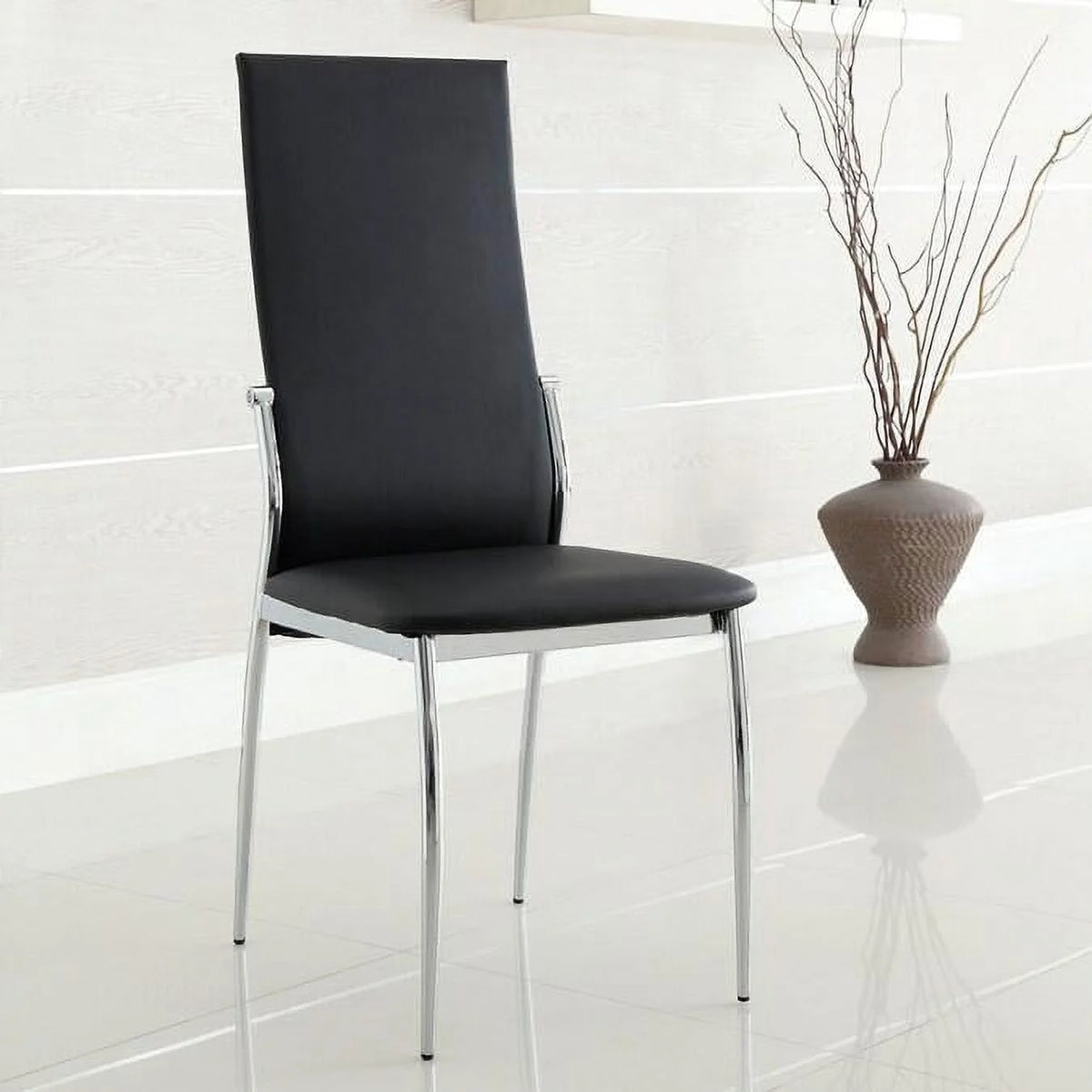 Black Tempered Glass 7pcs Dining Room Set W757848