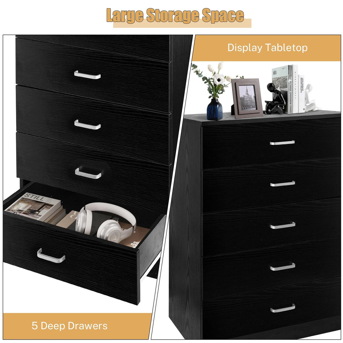 Rustic Brown 5 Drawer Dresser D6969
