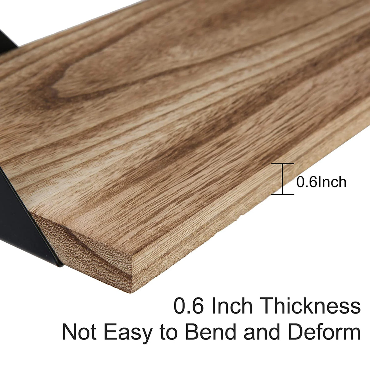 Set of 3 Solid Wood Wall Mounted Floating Shelf U75439