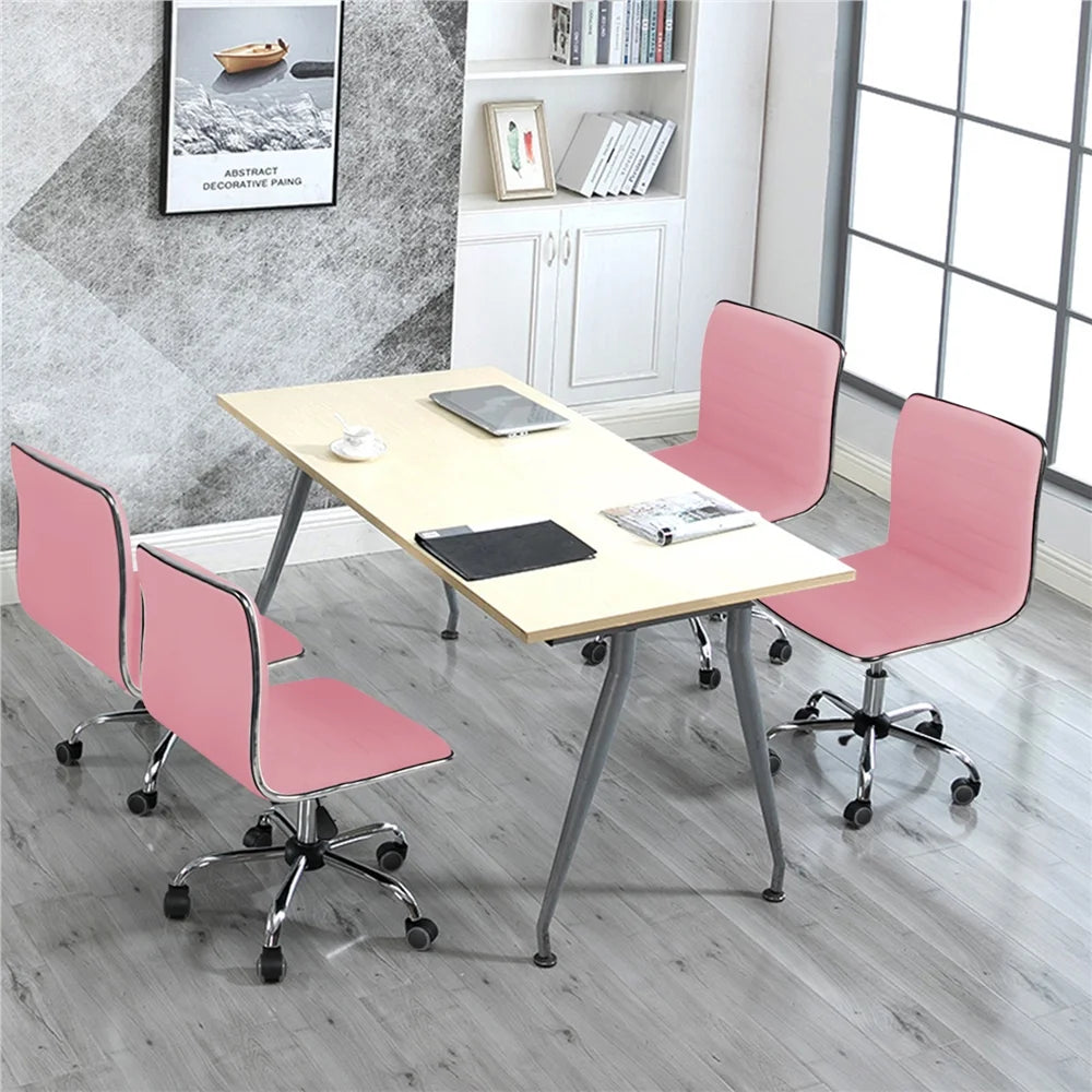 Pink Swivel Task Chair with Adjustable Height U4693