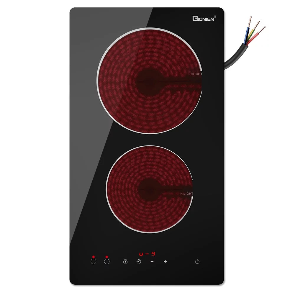 2 Burner Electric Cooktop, 12 Inch Ceramic Cooktop, 3000W O24759