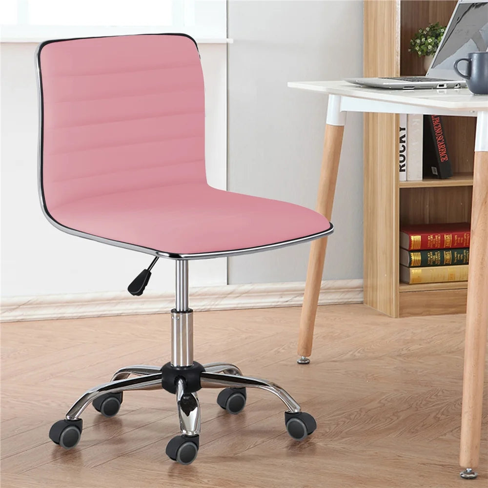Pink Swivel Task Chair with Adjustable Height U4693