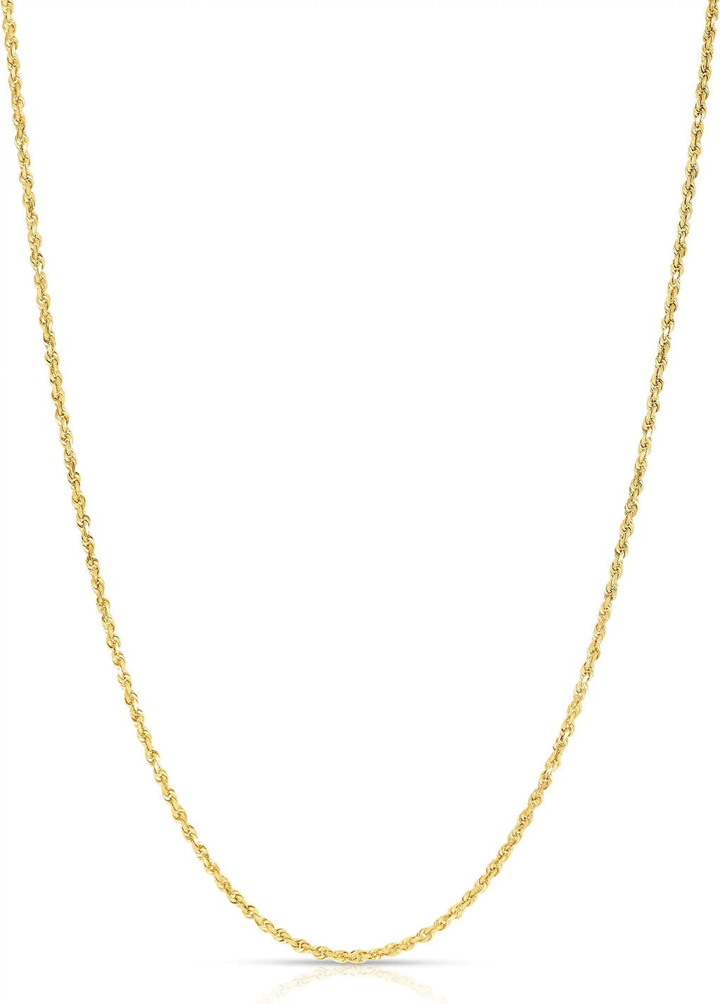 10k Yellow Gold 2mm Diamond Cut Rope Chain Necklace V44866
