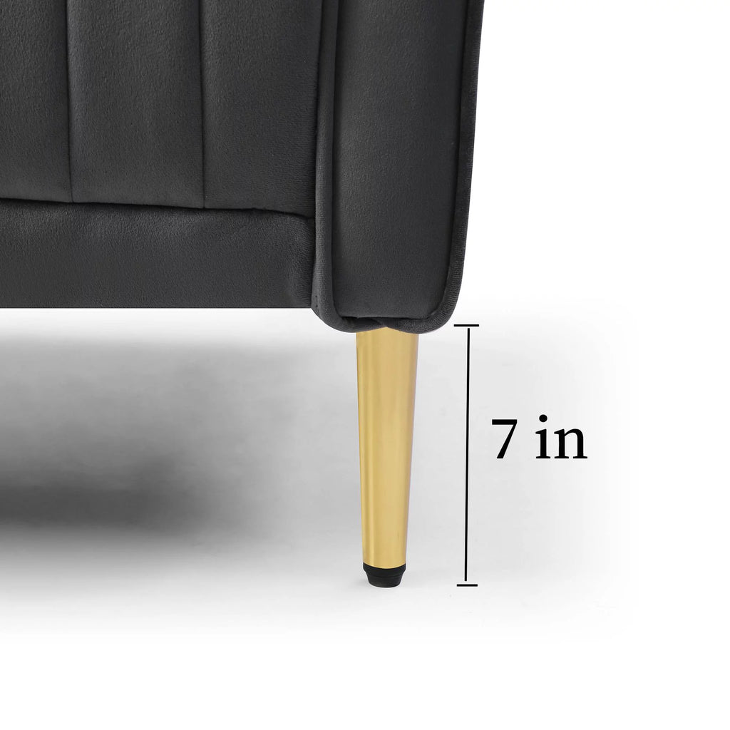 Black Velvet Loveseat I72389