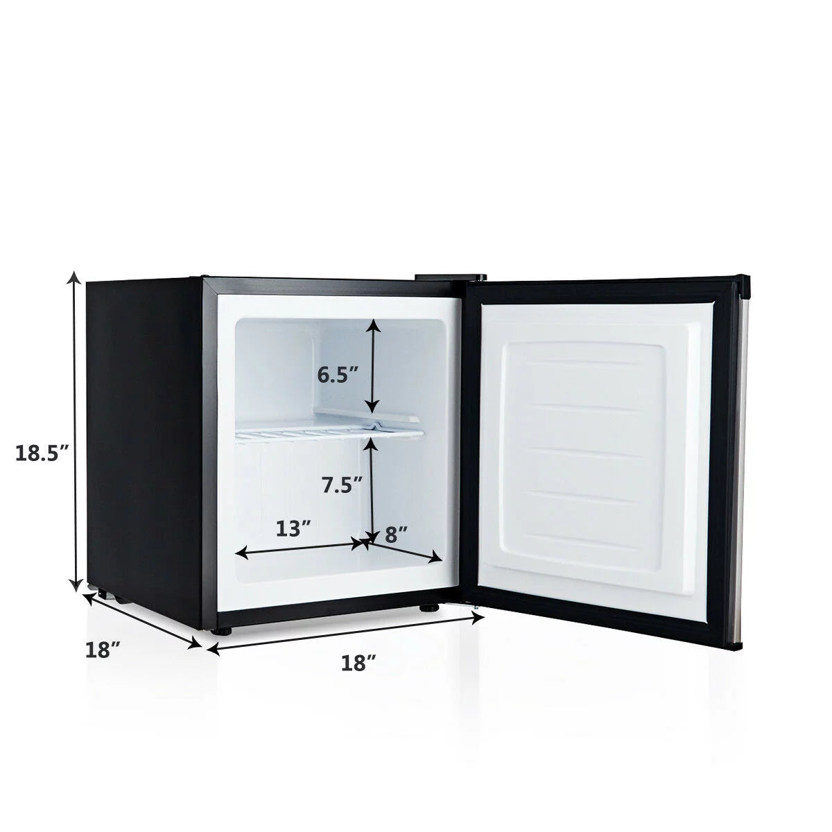 1.1 cu.ft. Compact Single Door Upright Freezer Stainless Steel H8094