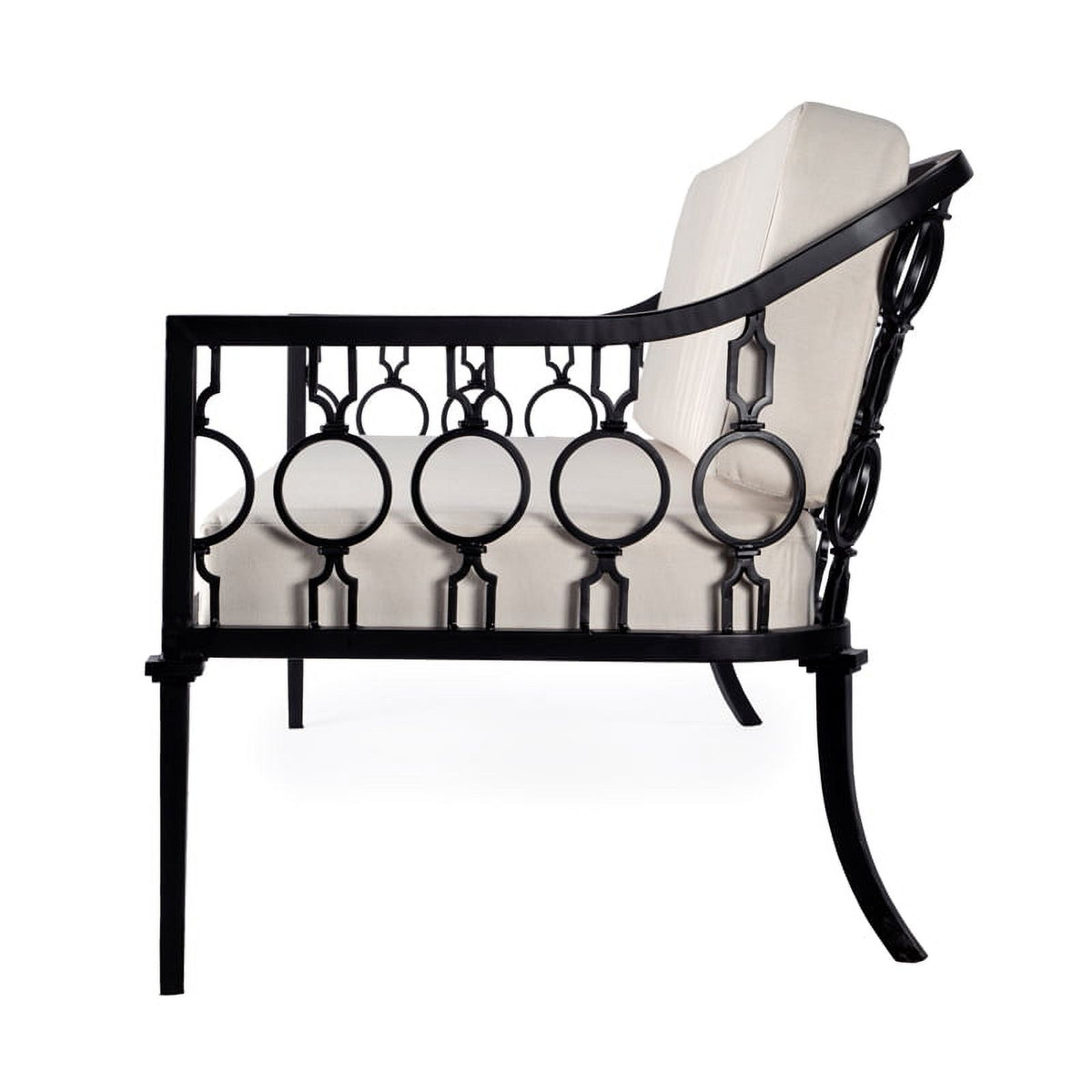 Black Iron Upholstered Outdoor Sofa H684513